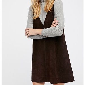 Free People Retro Love Suede Dress - Cocoa